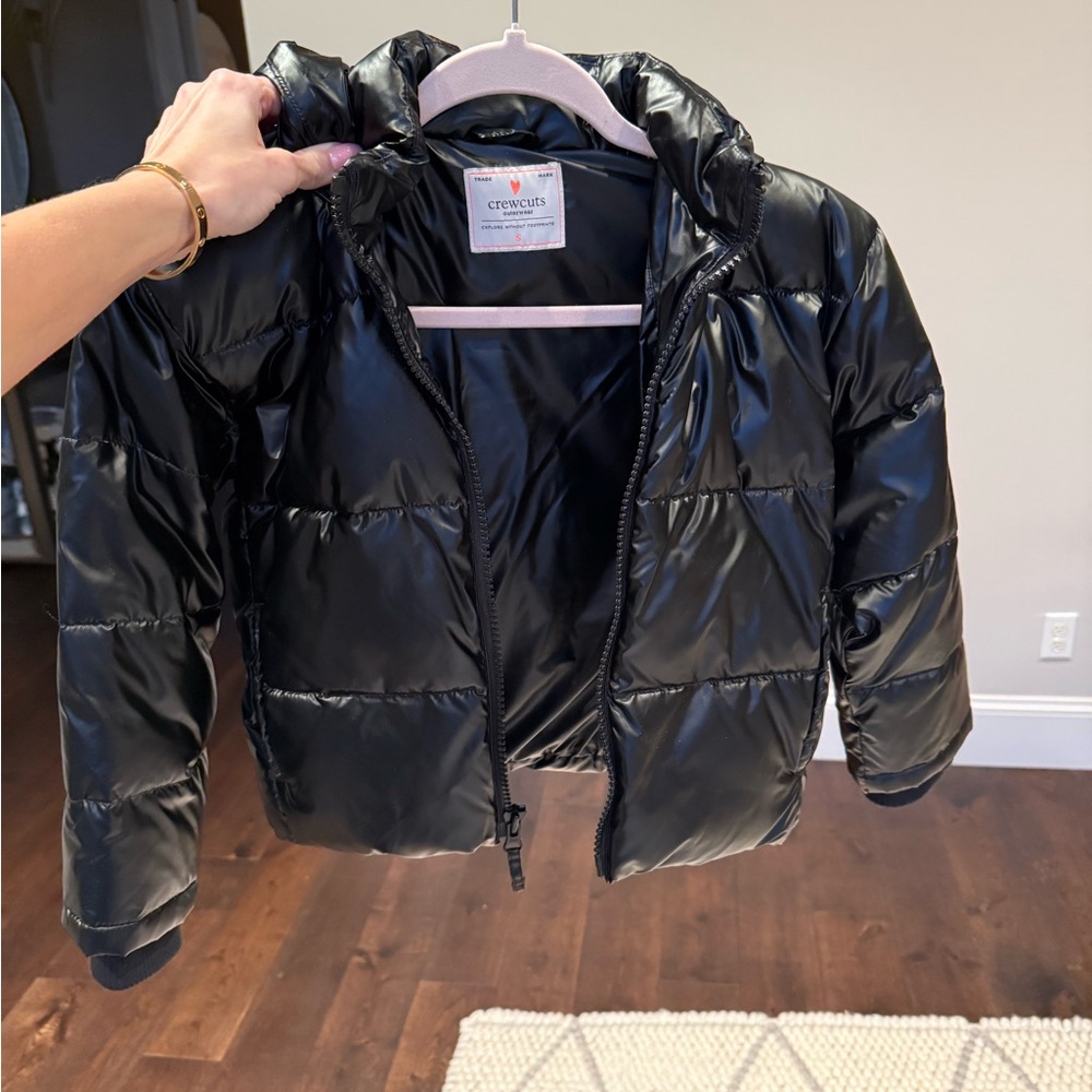 Crewcuts Shiny Black Kids Puffer Coat